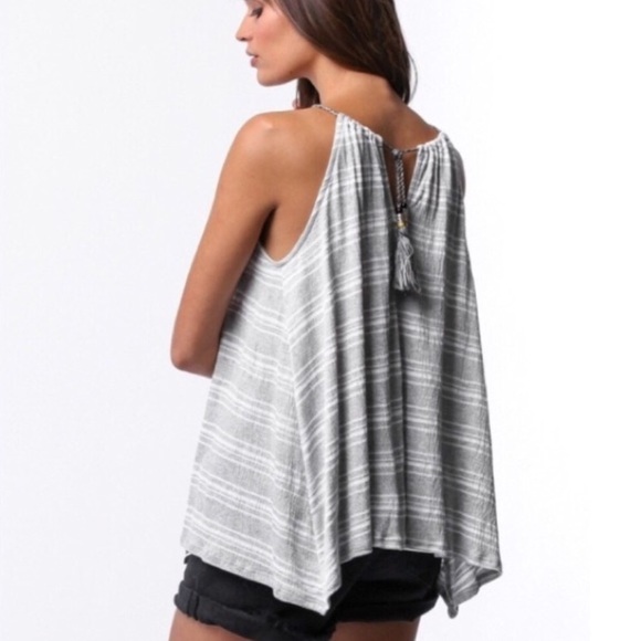 Tops - SOFTEST Handkerchief Hem Tassel Tie Blouse